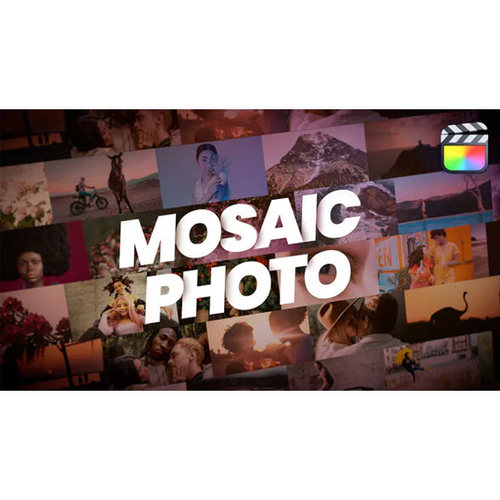 多屏幕拼贴照片墙LOGO标志FCPX模板