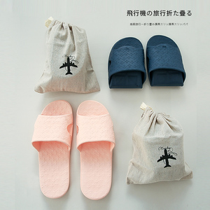 日本便携式可折叠酒店飞机旅游旅行出差简易男女超轻洗澡防滑拖鞋