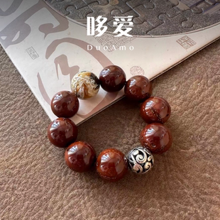 DuoAmo原创小众金钱鼠菩提指尖手串蜜蜡藏银转运珠紫金鼠小手捻