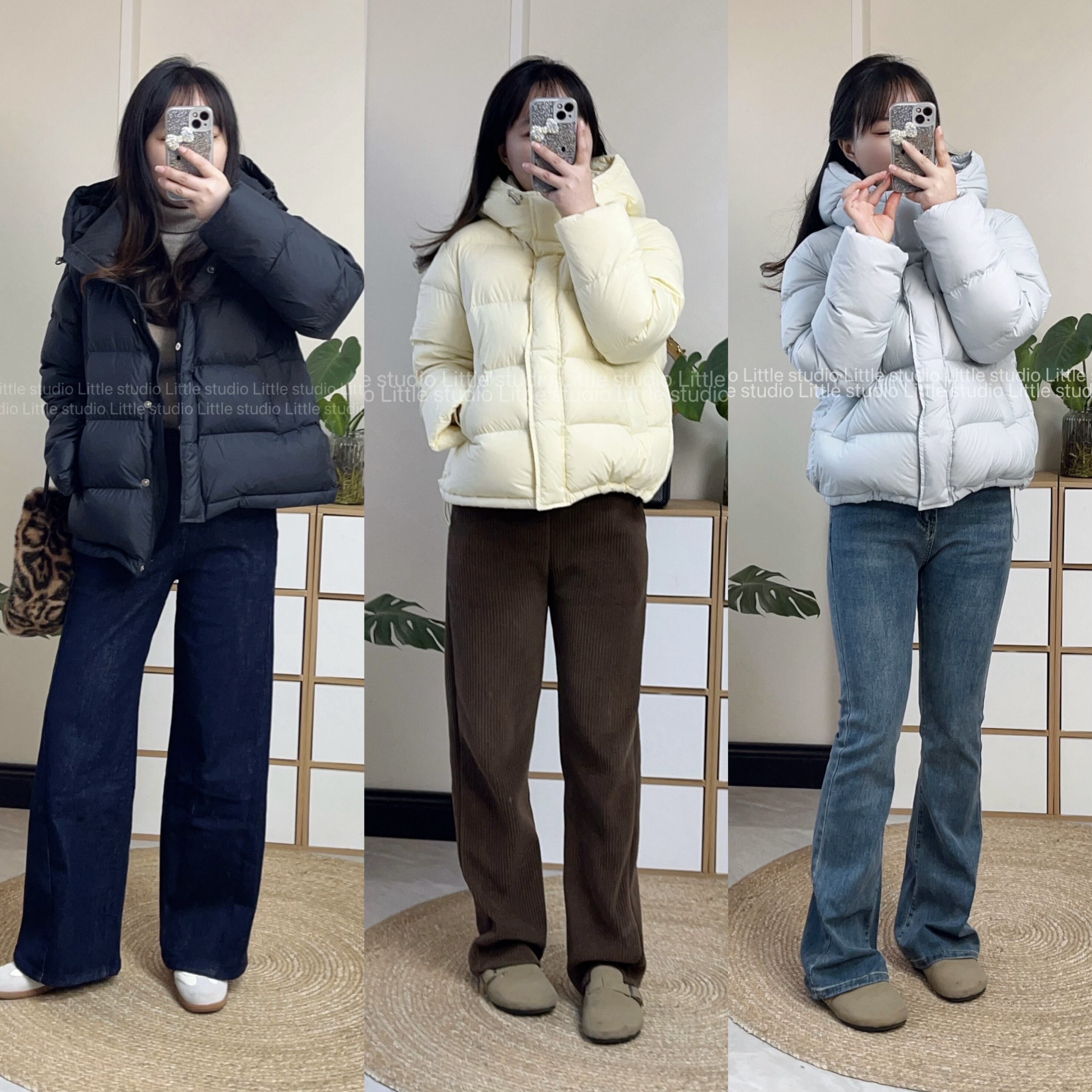 栗子小姐小个子高端90白鹅绒羽绒服女短款泡芙面包服加厚羽绒服女