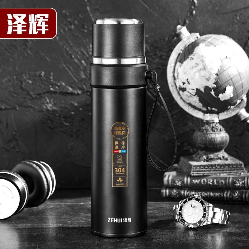 泽辉便携保温杯正品304不锈钢大容量男800ml女水杯学生儿童刻字杯