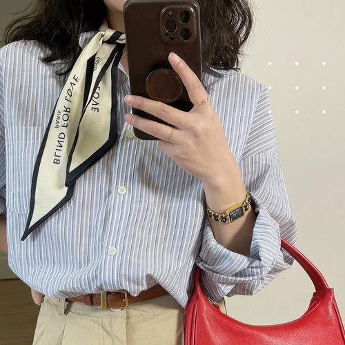 法式字母丝巾韩版斜角飘带女细窄长条极简黑白复古装饰小领巾发带