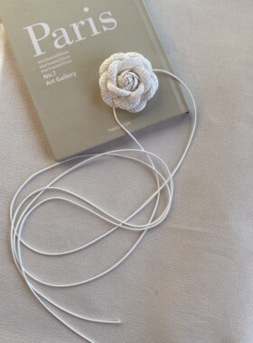 法式白色山茶花项链choker婚纱