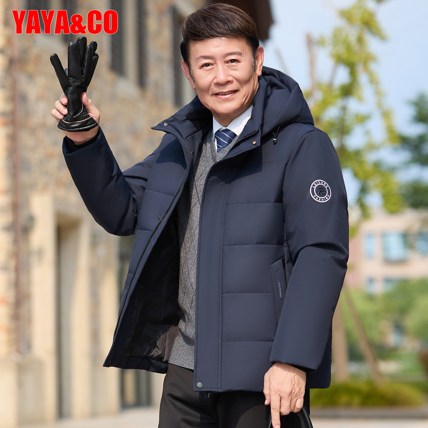 鸭鸭仔侠羽绒服男士短款加厚外套
