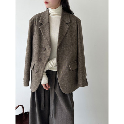 2025年秋冬新款羊毛西装毛呢外套