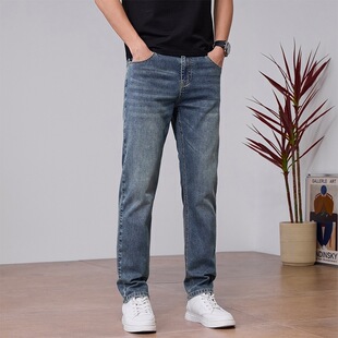 男弹力修身 直筒休闲长裤 春夏修身 40码 牛仔裤 1213A 子