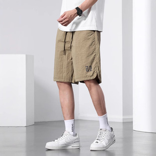 速干短裤 冰丝薄款 男士 宽松运动马裤 子 2025夏季 休闲沙滩五分裤 新款