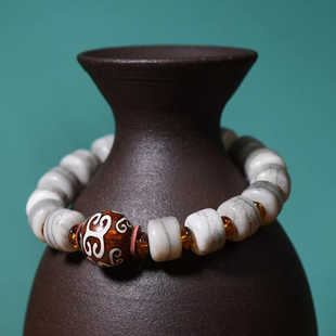 潮流文玩手串保真老象骨12mm手链西藏回流供养级老骨养身民族风
