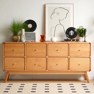 原木实木斗柜樱桃木八斗柜客厅六斗柜卧室储物收纳柜子靠墙床尾柜