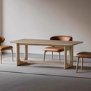 复古风实木餐桌全侘寂风极简原木办公会议桌做旧长方形洽谈书桌