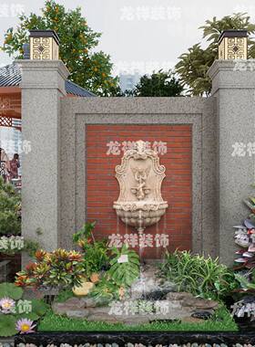 砂岩浮雕欧式人物天使喷水摆件