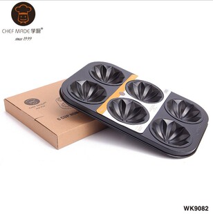 chefmade学厨 WK9082 6连杯不粘钻石型蛋糕模具花型烘焙模具
