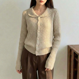 【胡桃之韵】2026早春新款百搭针织长袖开衫上衣女衫LK2509811