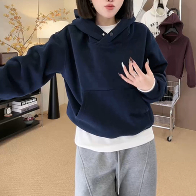 宽松百搭加厚保暖连帽卫衣