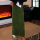 小众温柔复古灯芯绒绿色半身裙长宽高腰显瘦时尚 直筒2025冬季 女
