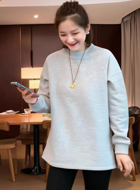 中长款洋气减龄加绒卫衣女2025年早春新款韩版今年流行的爆款上衣