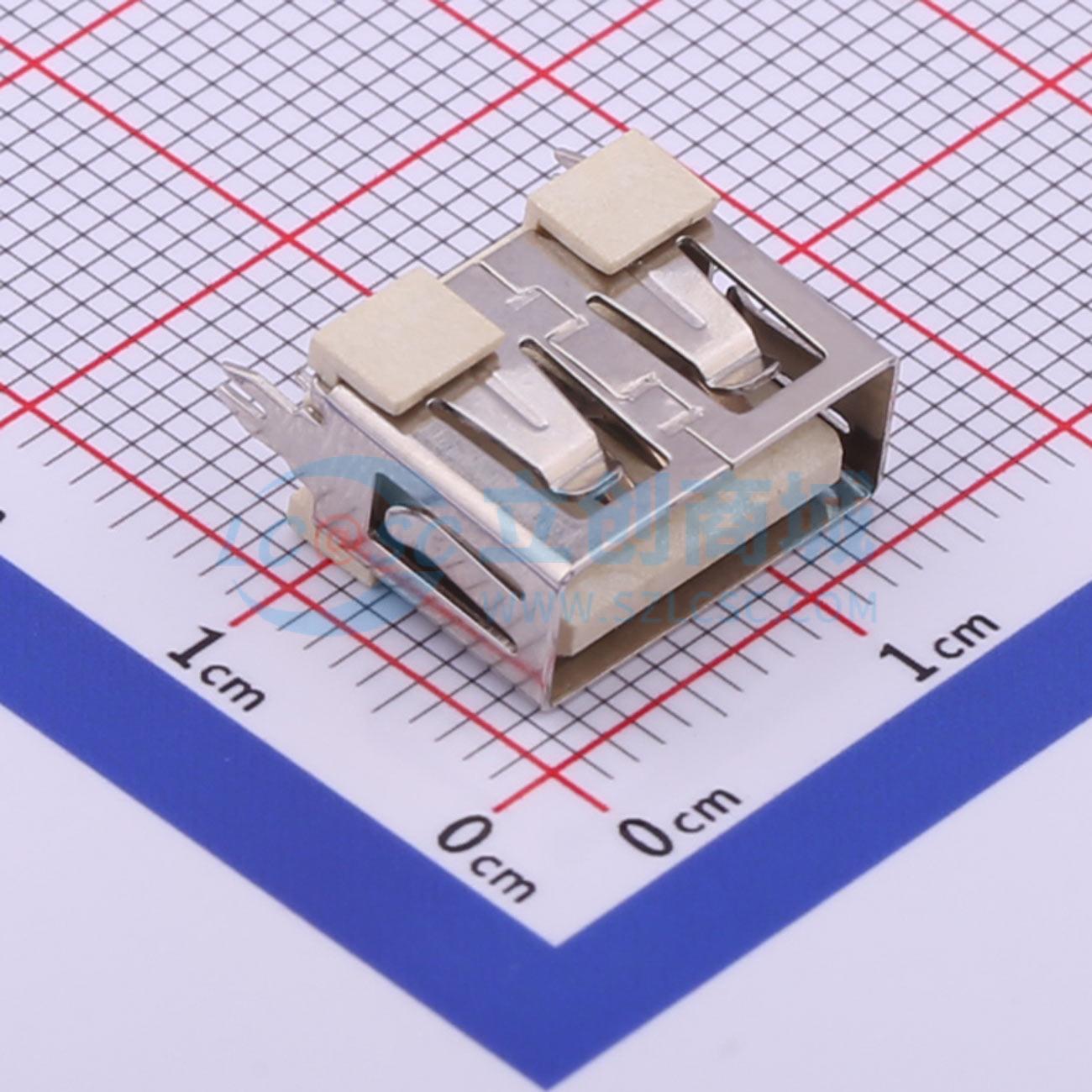 USB连接器 U-USBAS04P-F005 插件 母 直插 原装 电子元器件配单