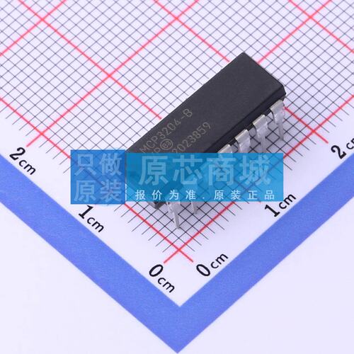 模数转换芯片ADC MCP3204-BI/P PDIP-14 原装正品 电子元器件配单