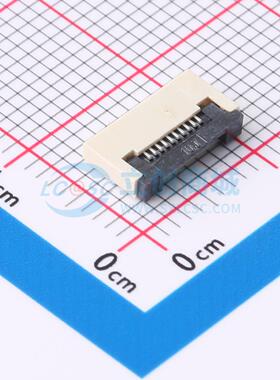 连接器 FPC-0.5FX-10PWCR-H20 SMD,P=0.5mm,卧贴 翻盖式 10P 下接