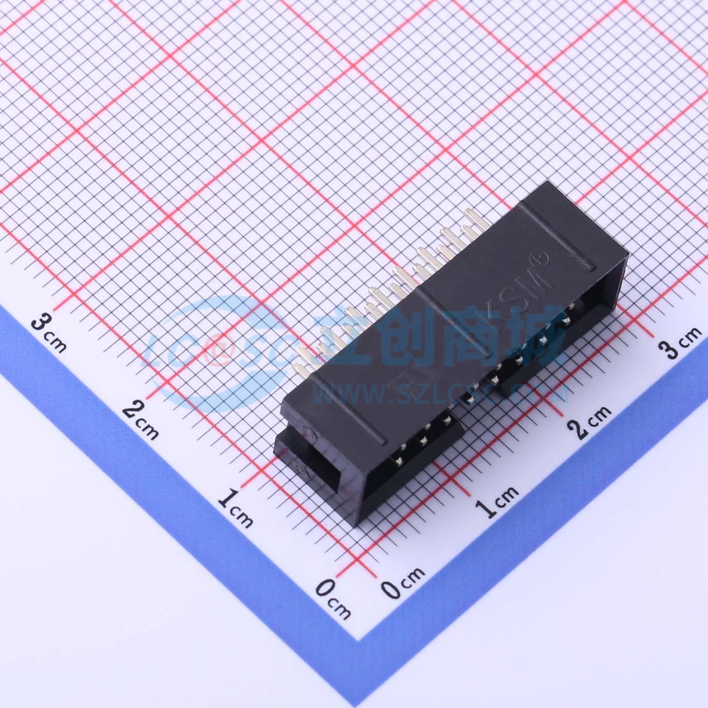 连接器 DC3-2.54-16PAS 插件,P=2.54mm 2x8P 简牛座