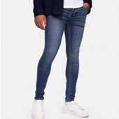 英伦做旧大码 男复古磨白弹力深蓝色紧身牛仔铅笔裤 小脚修身 牛仔裤