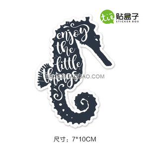 海马潜水贴纸潮牌行李箱拉杆箱贴纸 防水笔记本电脑贴纸 死飞贴纸