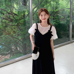 法式连衣裙吊带套装女2026夏新款甜美气质大码穿搭高级感两件套
