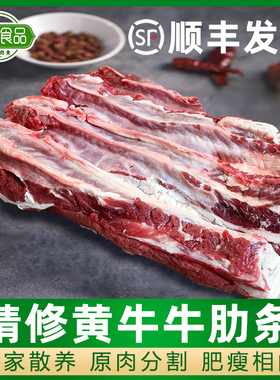 精修整块牛肋条国产雪花生牛肉冻生鲜黄牛腩去骨肋排肉烧烤烤肉