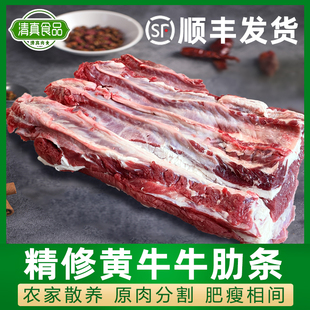 精修整块牛肋条国产雪花生牛肉冻生鲜黄牛腩去骨肋排肉烧烤烤肉