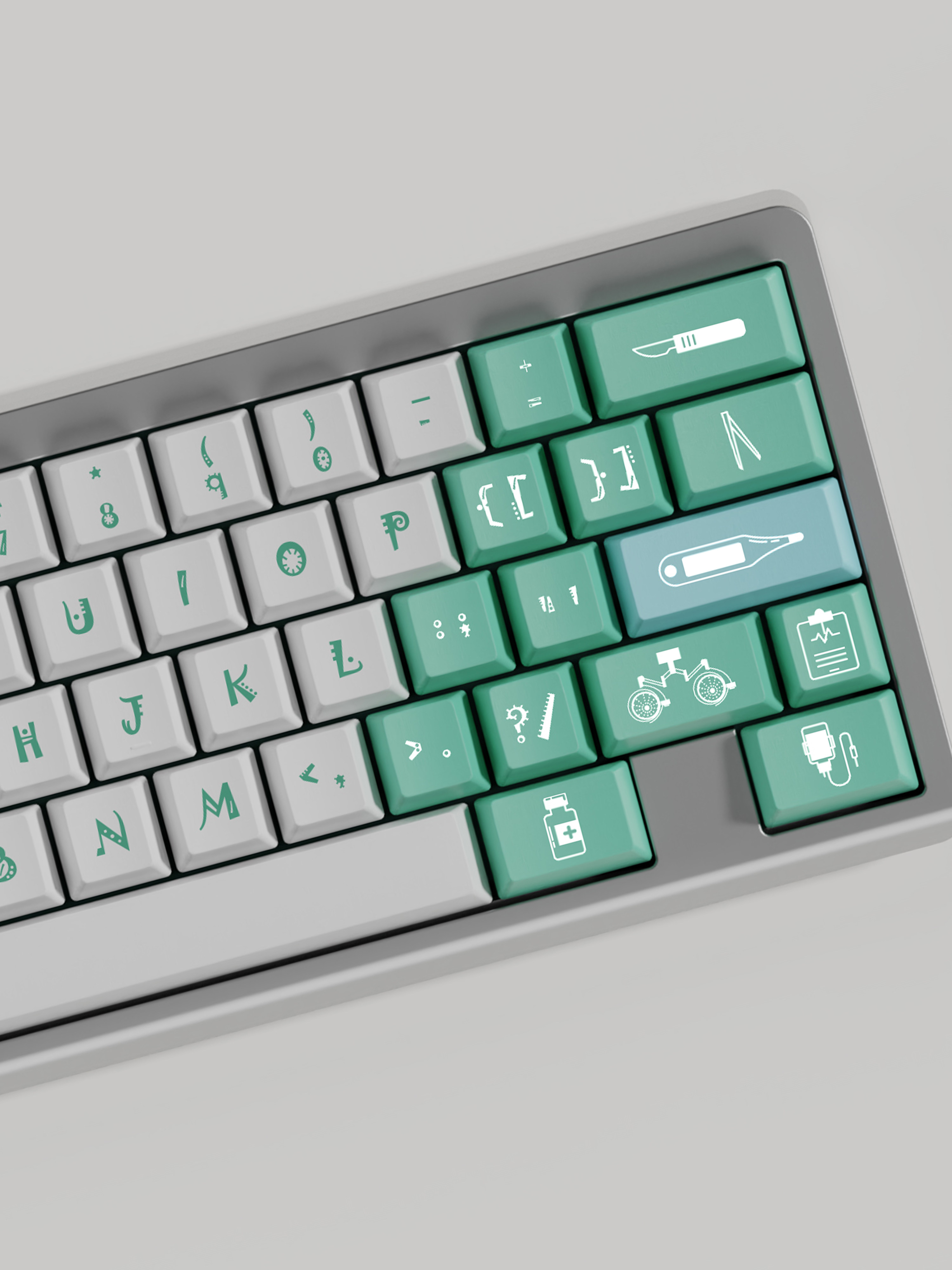 CUSTOMIZED KEYBOARD PBT SUBLIMATION ORIGINAL HEIGHT KEYCAP SPLIT SPACE - MEDICINE