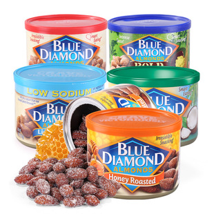 网红推荐美国蓝钻无壳扁桃仁加州进口坚果巴坦木零食芥末酱油170g