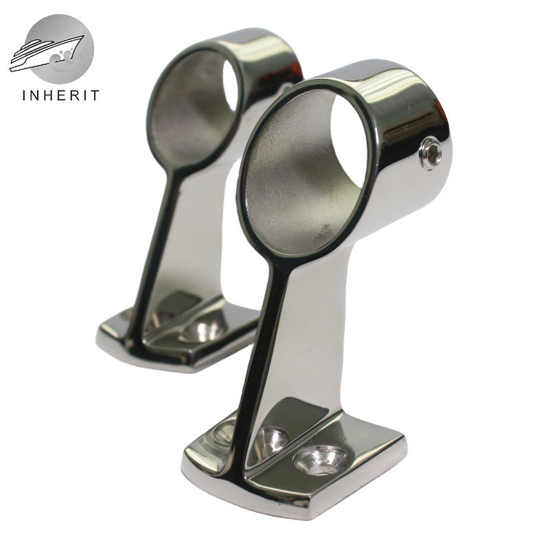 不锈钢高通高堵支架22/25mm 船舶游艇支架 通孔船用栏杆支架