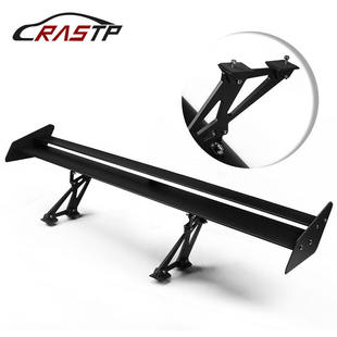 跨境汽车轿车改装 打孔双层铝合金尾翼三厢汽车定风翼扰流板