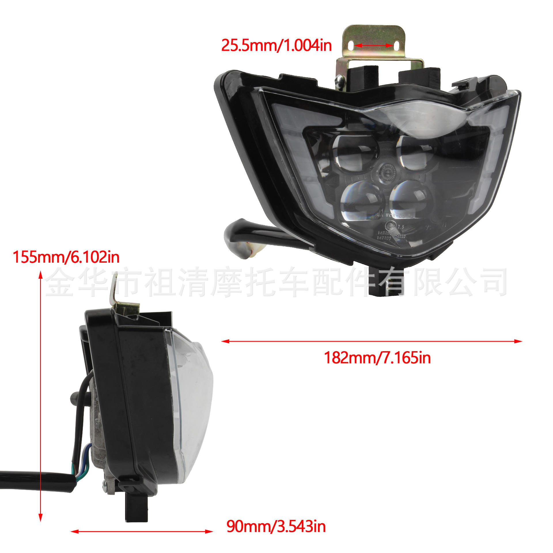 越野摩托车改装件前大灯CQR LED大灯灯芯照明灯远近行车灯