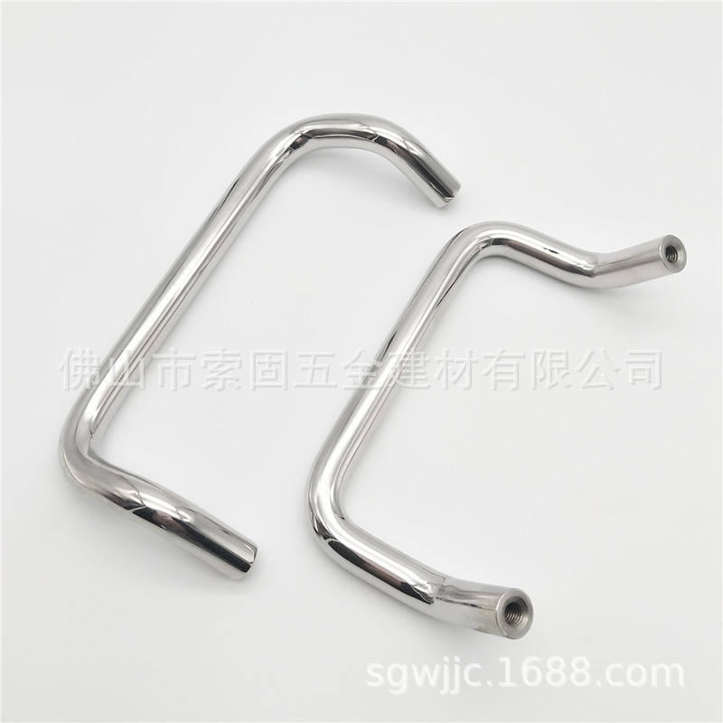 不锈钢304折弯拉手角斜握工业门把手 UHFNS/XAF51/61实心承重拉手