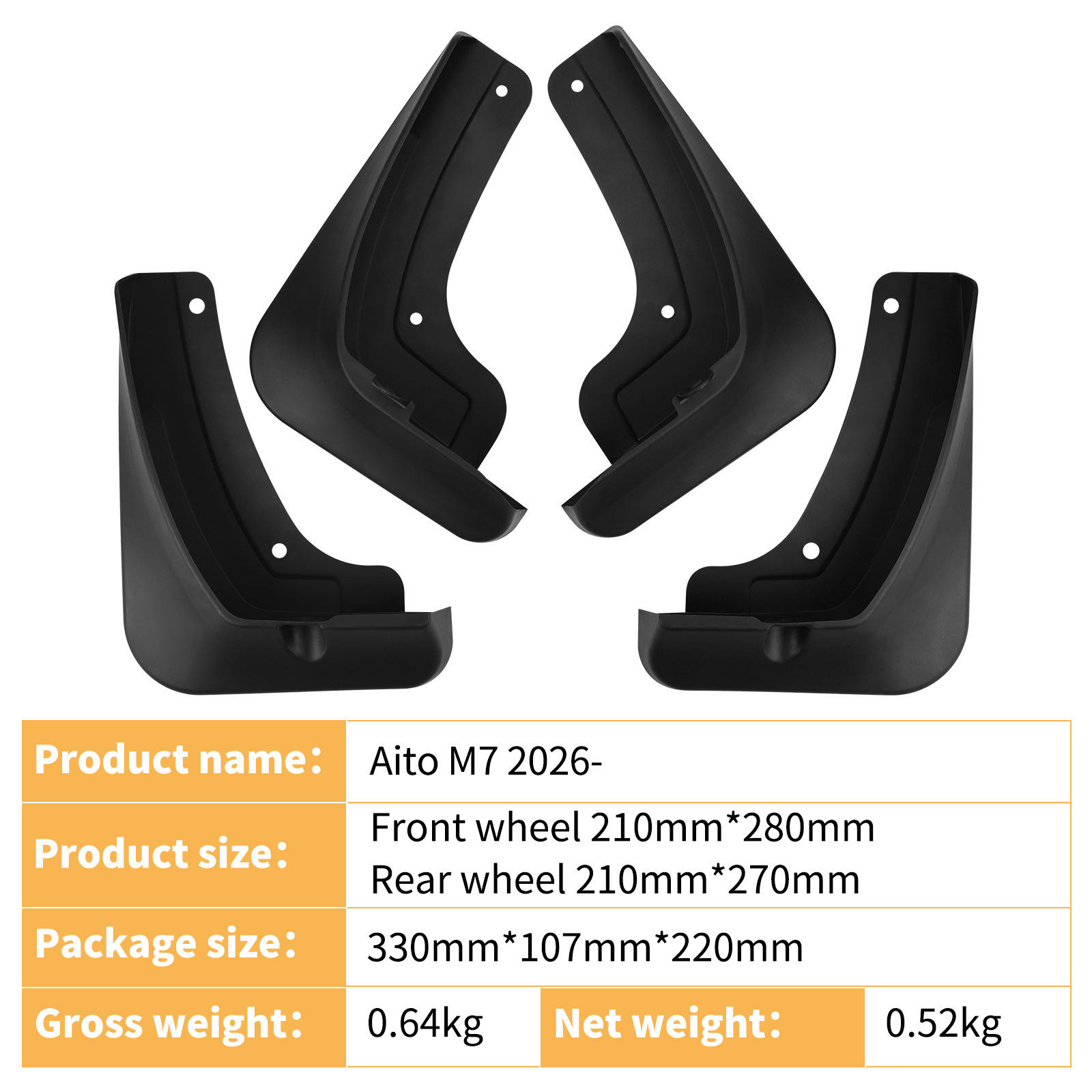 适用于鸿蒙智行问界Aito M7 2026外贸挡泥皮汽车轮胎挡泥板