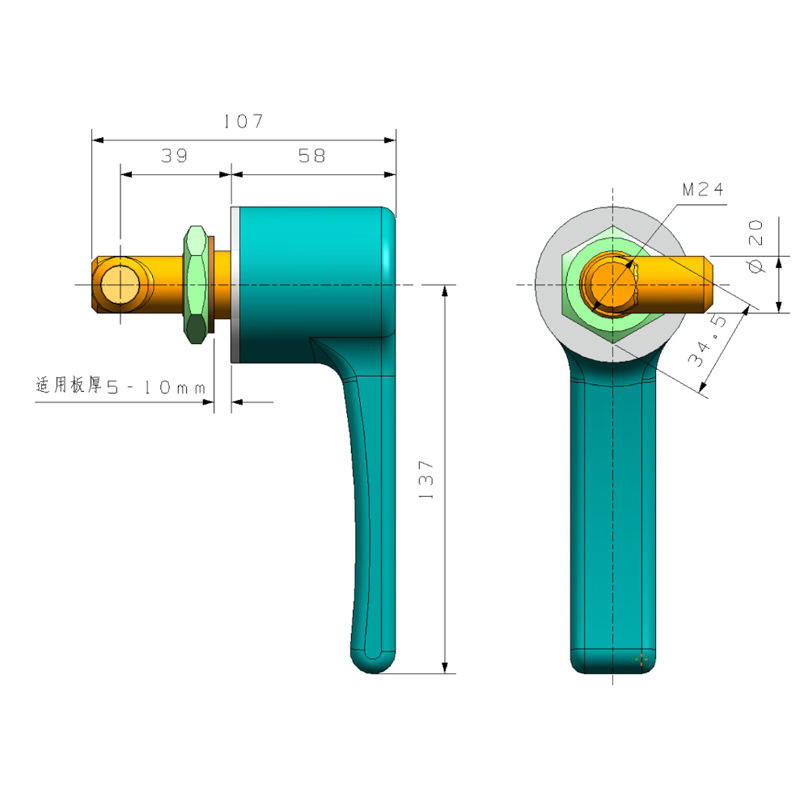 304不锈钢实心门锁把手冷库门车厢工业机械设备厨房食品箱柜拉手