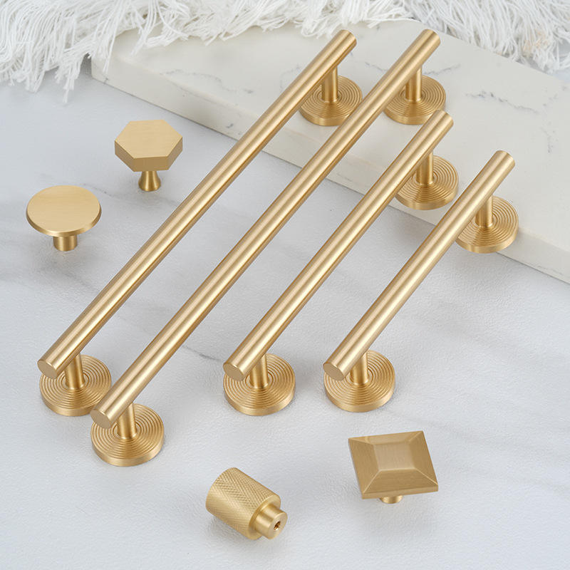 纯黄铜实心金色单长孔隐形暗装家具五金衣鞋厨抽屉柜门拉把手橱柜
