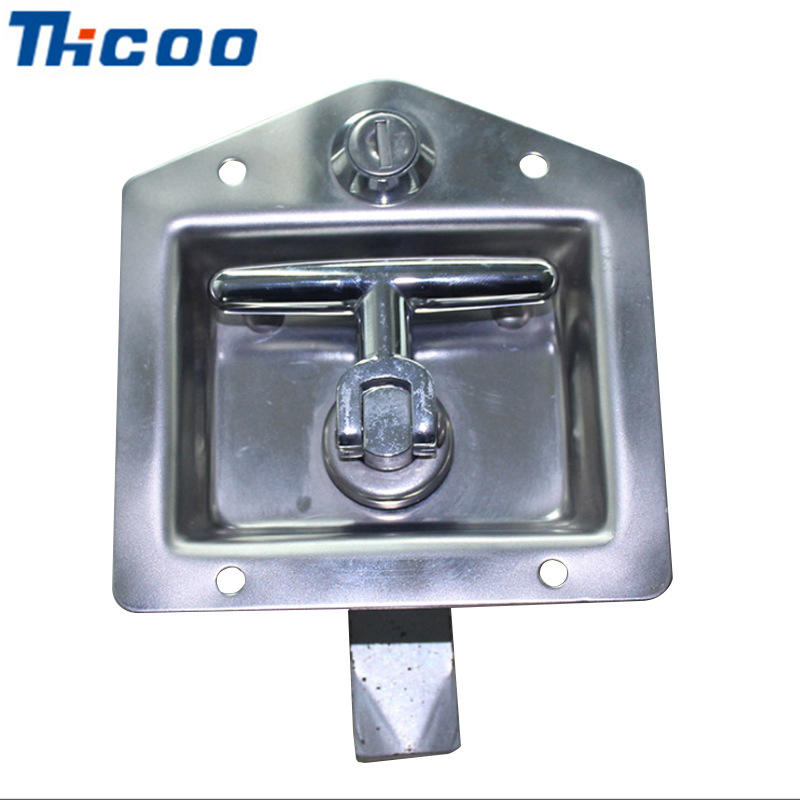 斯科A7822不锈钢面板锁折叠把手T型工具锁特种嵌入式机柜锁 MS857