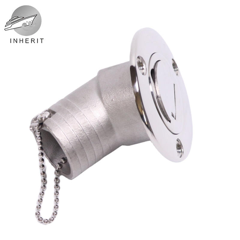 特殊加油口升级款油舱盖 不锈钢316注水口 翻盖弯管游艇油箱体