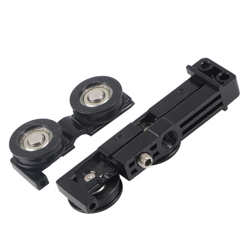 轻启动线型微缝四联动门吊轨木门左右互推滑动门轨道系统配件全套