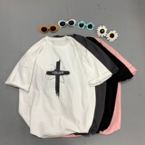 2021新款港风黑色印花短袖T恤半袖男潮A061-T3028，男装T恤，电商A061