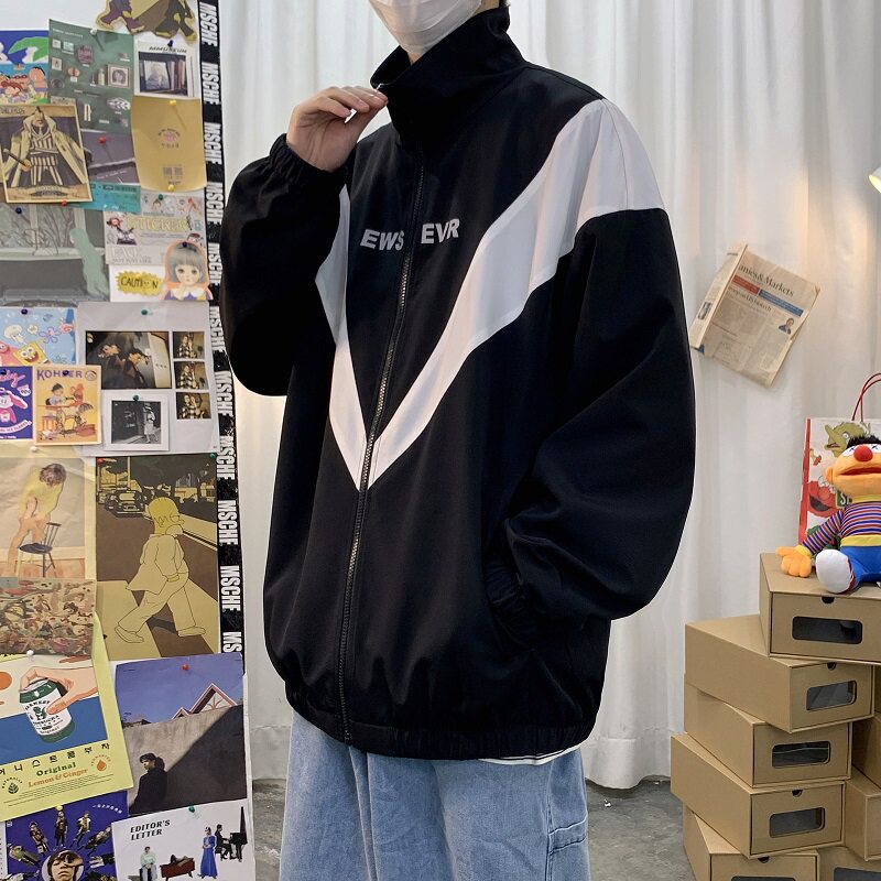 2021新款报纸白色3大码男士春款夹克A061-XJ,男装夹克,电商A061