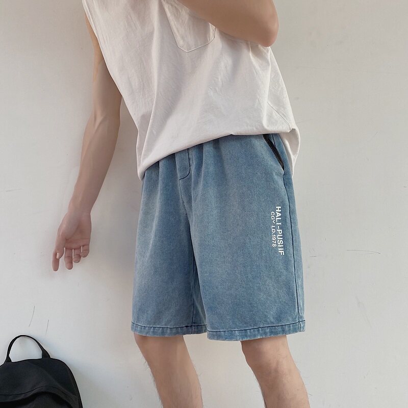 2021新款浅蓝色夏季休闲牛仔短裤A061-N325,男装牛仔裤,电商A061