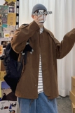 2021新款报纸咖啡色大码男士春款夹克A061-XJ，男装夹克，电商A061