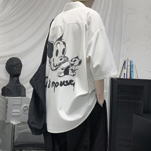 2021白色宽松衬衣短袖衬衫B275-C8006图片