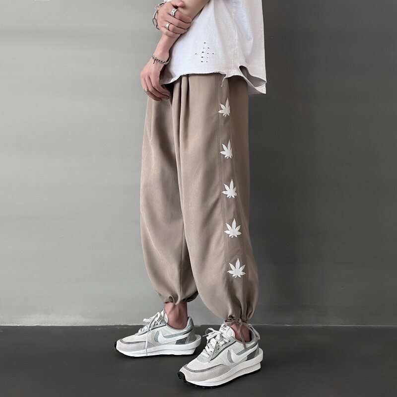2021新款 咖啡色宽松印花夏季九分裤A061-K1540-P45图片