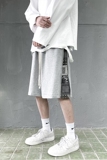 2021夏季休闲裤男宽松ins拉链腰果花五分裤A061-DDDD，男装休闲裤，电商A061