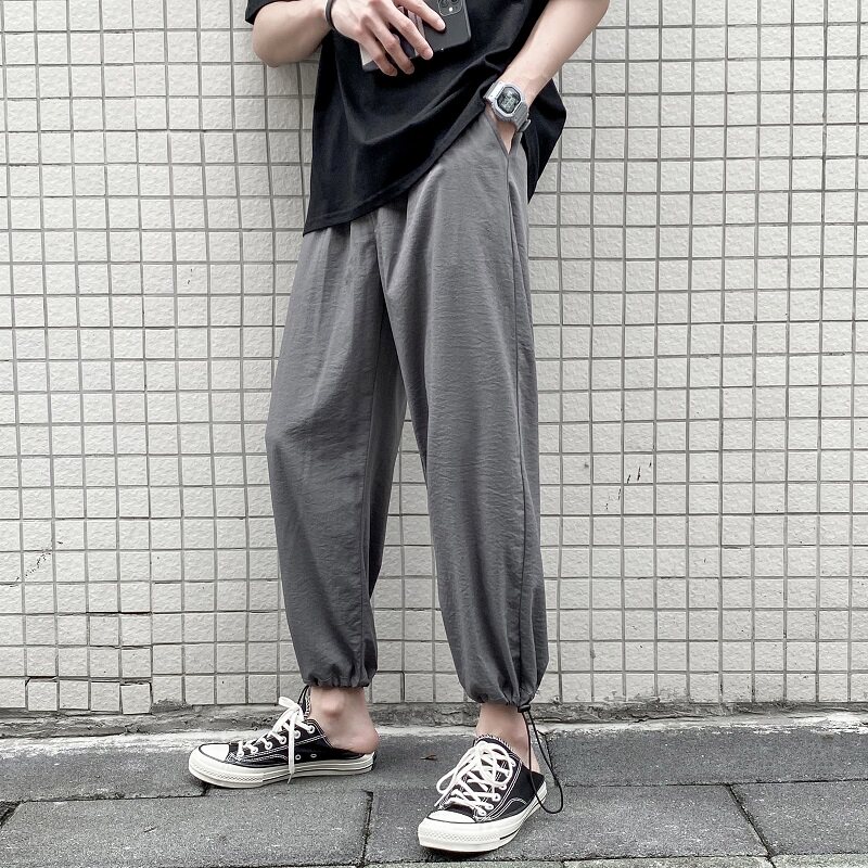 2021黑色仿麻休闲裤A061老板说稳的,男装休闲裤,电商A061