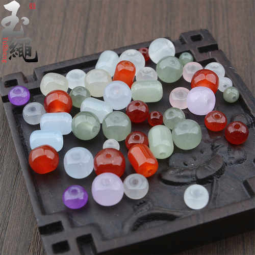 琉璃散珠子算盘珠仿玛瑙东陵玉